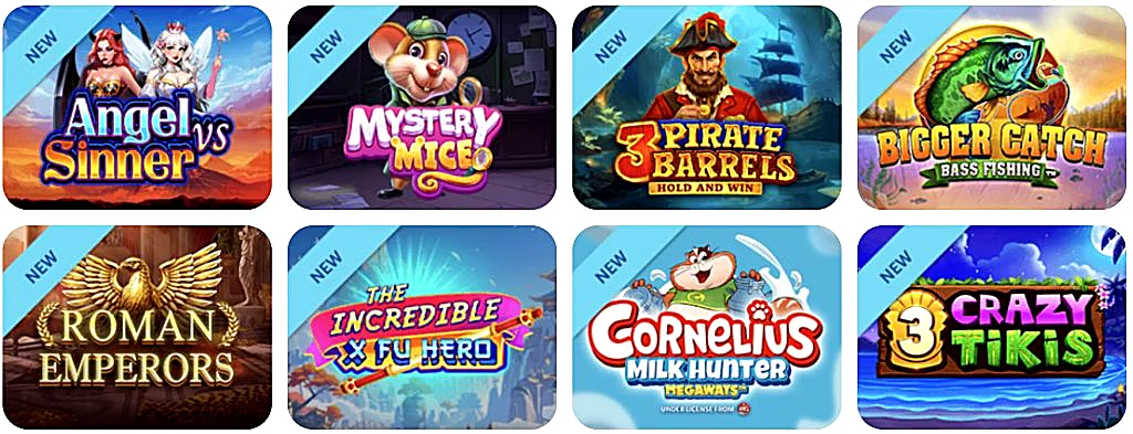 Nouveaux jeux LocoWin Casino : Angel vs Sinner, Mystery Mice, 3 Pirate Barrels, Bigger Catch Bass Fishing, Roman Emperors, Incredible X Fu Hero, Cornelius Milk Hunter Megaways et 3 Crazy Tikis